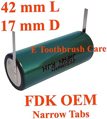 FDK OEM NiMH Replacement Battery compatible with Braun Oral-b Smart Series Toothbrush, with Narrow tabs, (42L x 17D mm, 2150 mAh)