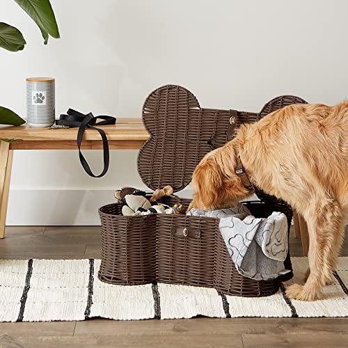 Bone Dry Pet Storage Collection Toy Basket, Large, 24x15x9", Brown