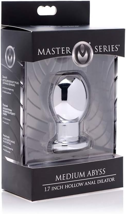 Master Series Medium Abyss 1.7-Inch Hollow Anal Dilator, 180 g, Grey - Image 3