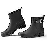 HISEA Women’s Short Rain Boots, Waterproof Chelsea Ankle Boots, Non-Slip Lightweight Rubber Garden Shoes with Comfortable Insole