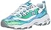 Skechers Sport Women's D'Lites Made to Shine Fashion Sneaker,white/blue/green,7 M US