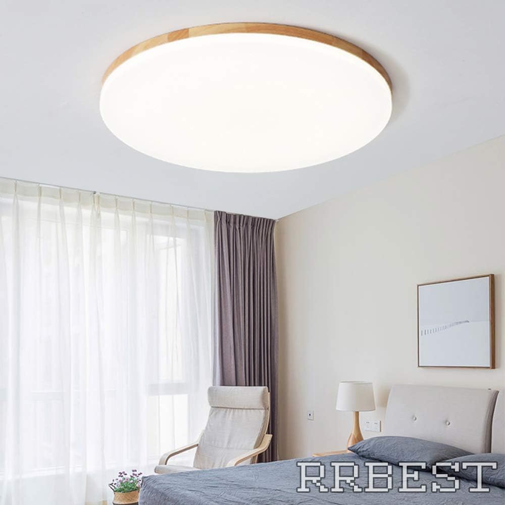 Ultradünne Deckenleuchte Holz LED Runde Deckenlampe Schlafzimmer
