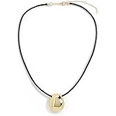 SHASHI Women's Lasso Gold Necklace, Black/Gold, One Size