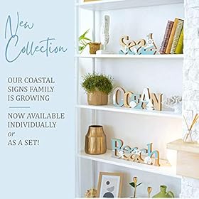 TideAndTales Coastal Decor Set of 3 Wooden Beach Signs: Beach, Ocean and Sea - Beach Decor for Beach House or Office… 51yCchFqh1L