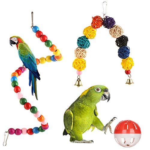 Genenic 15 Packs Bird Parrot Toys, Bird Toys Parrot Swing Toys, Hammock