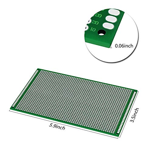 LampVPath (Pack of 2) PCB Prototype Board, Double Sided PCB Proto Board for DIY Solder Breadboard, 9cm X 15cm(3.543" X 5.906") Universal Printed Circuit Board