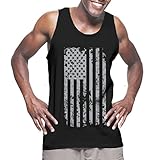 Mens Silver American Flag Tank Top T-shirt