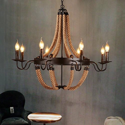 BLYC- Continental design Personality Chandelier creative interior light Retro rope pendant , 8 head
