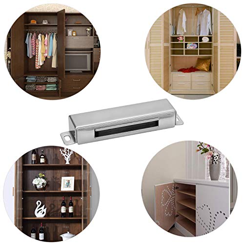 Magnetic Door Catch, Magnetic Catches for Cabinet and Closet Doors, Manufactured with 100% Premium Stainless Steel, Made with a Strong Magnet (95mm 60lbs(2 Pack))