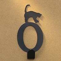 Cat Letter Metal Coat Hook, Door Hooks, Key Hooks, Wall Hangers, Jewelry Hooks Alphabet (O)