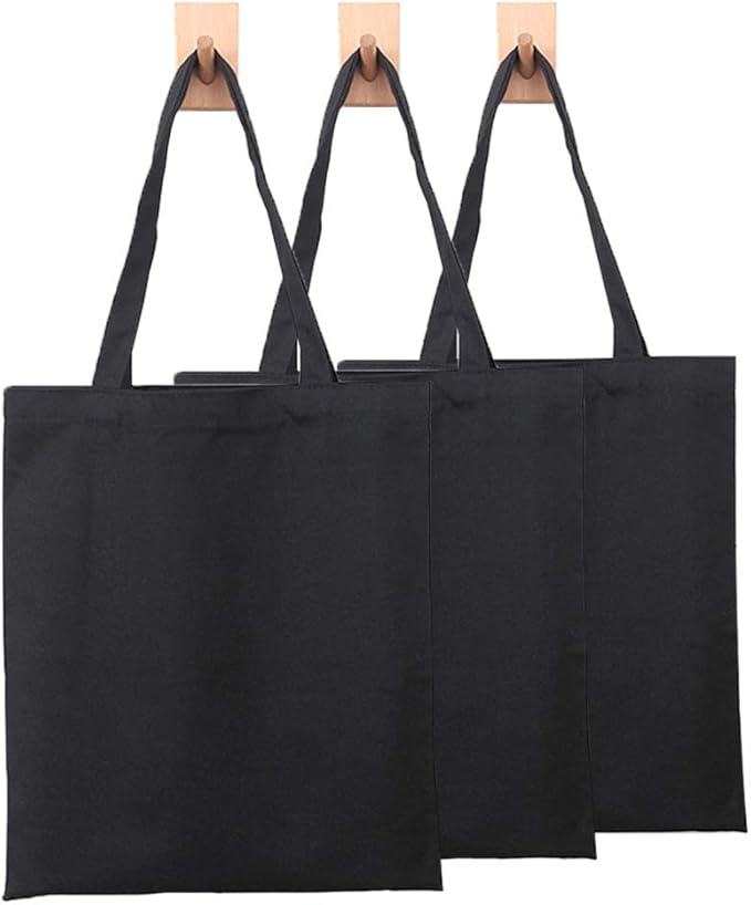 Canvas Tote Bags Bulk 3 Pack 34cmx40cm Fabric Blank Tote Shopping