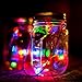 Kobwa 3 Pack Solar Mason Jar Lights,10 LEDs Multi-color Solar String Fairy Lights Lids Insert for Patio Garden,Wedding,Christmas Holiday Party Decorative Lighting