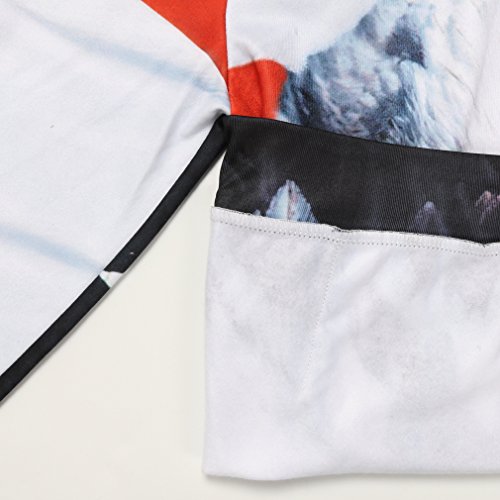 RAISEVERN Mens Graffiti Hoodie Casual Scary Skull 3D Print for Halloween Party Long Sleeve Hoodie Top Outfits XL