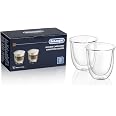 De'Longhi Tasses Cappuccino En Porcelaine - Lot De 2 Avec Soucoupes - 270ml - Blanc - Fabriqué Par Tognana