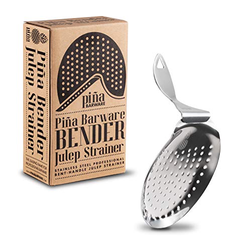 Bent Handle Julep Strainer - Stainless Steel Commercial Cocktail Strainer Piña Barware (One Strainer) - Thumbnail 3