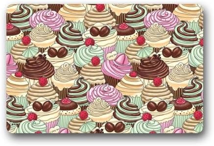 Custom Cupcakes Colorful Food Pattern Cupcake Indoor/outdoor Floor Mat Doormat(23.6 X 15.7 Inch)