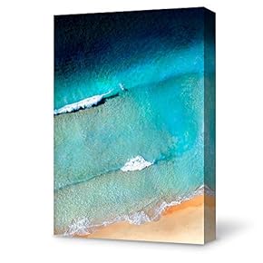 Canvas Wall Art Modern Beach and Blue Ocean Home Decor Canvas Painting Wall Decoration for Bedroom Living Room - 12x18 inches