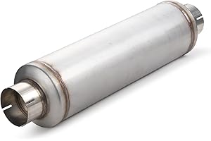 A-KARCK 4" Inlet Exhaust Resonator, 4" Inlet 4" Outlet 30" Overall Length Muffler Universal Resonator Stainless Steel Straigh