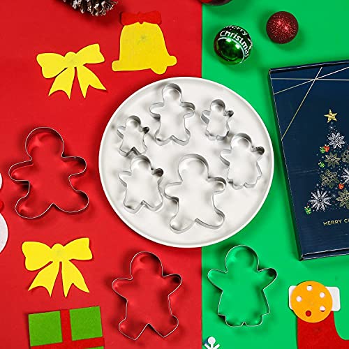 KAISHANE Gingerbread Man Cutters set 9 Pieces Stainless Steel Boy and