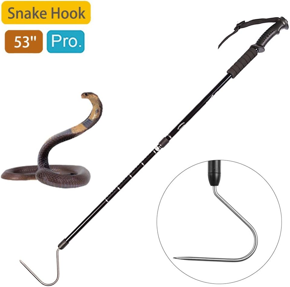 YomyRay Snake Hook Reptile Grabber Rattle Snake Catcher Stainless Steel