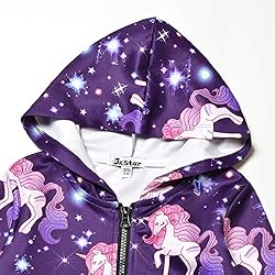Unicorn Hoodie for Girls Sweatshirts Zip Up Jackets