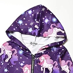 Hoodie for Girls Unicorn Zip Up Jackets Sweatshirt