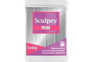 Sculpey Premo™ Polymer Oven-Bake Clay, Silver, Non Toxic, 2 oz. bar, Great for jewelry making, holiday, DIY, mixed media and home décor projects. Premium clay perfect for clayers and artists.