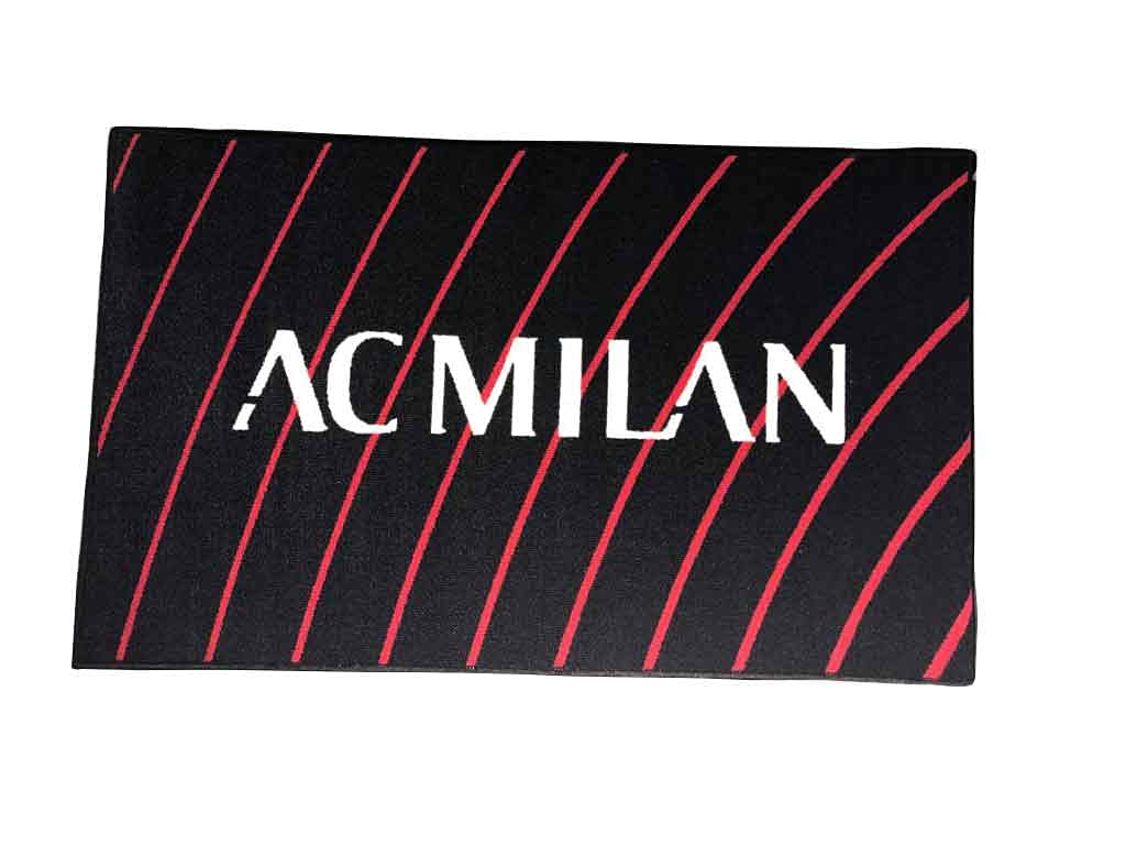 AC Milan hermet Carpet with Non-Slip, Red/Black, 70x110