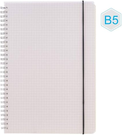 Amazon Aibecy ノート B5スリムメモ帳 Pvc透明カバー ゴムバンド付き