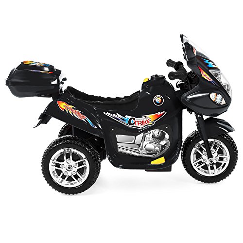Best Choice Products 6V Kids Battery Powered 3-Wheel Motorcycle Ride-On Toy w/ LED Lights, Music, Horn, Storage - Black - Thumbnail 2