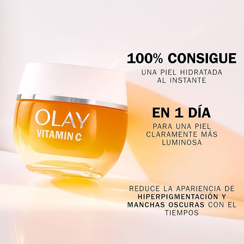 Olay vitamin c + aha 24 creme hidratante, gel creme de dia para um tom de pele visivelmente mais brilhante e uniforme 50 ml