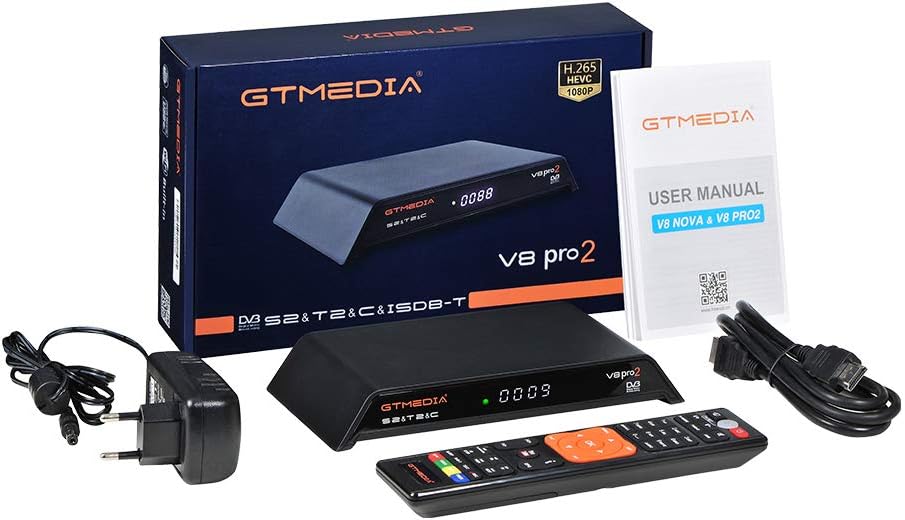 Romsion GTmedia V8 Pro 2 Receptor DVB-S2 DVB-C DVB-T2 Built-in WiFi H.265 Support IPTV PowerVu DRE &Biss Key Satellite TV Receiver US Plug