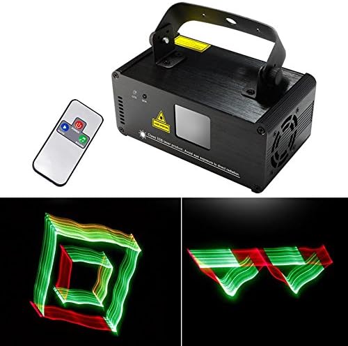 Sumger Professional DMX 3D Effect RGY Laser Show Lighting Scanner Party Light LED Projector Fantastic Full Color Xmas with Remote for Festival Bar Club Party Wedding