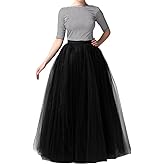 WDPL Wedding Planning A-line Maxi Long Tulle Skirt for Women Foor Length Evening Party Skirts