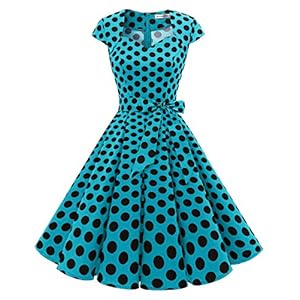 MuaDress Jurk Retro Jaren 50s 60s Cap Mouwen Vintage Rockabilly Prom Swing Jurken