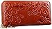 Heshe Womens Leather Long Wallets Organizer Clutch Card Case Holder Wallet Money Clips with Zippered Around Fit 8 Credit Card Slots (Brown-E)