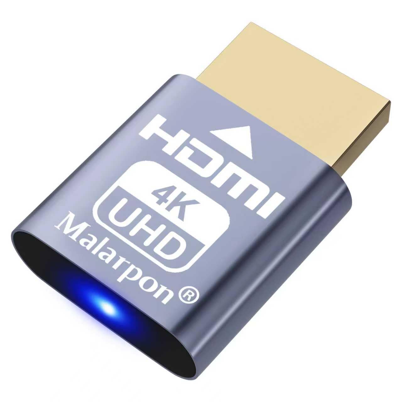 Malarpon HDMI Dummy Plug fit-Headless Display Emulator DDC EDID Headless Ghos with Windows Mac OSX Linux Great for Graphics Acceleration Support 3840x2160@60Hz 1P