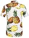 SSLR Men's Pineapple Button Down Hawaiian Short Sleeve Casual Shirt (X-Large, White)