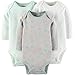 Child Of Mine by Carter's Unisex Baby Long Sleeve Bodysuit 3- Pack