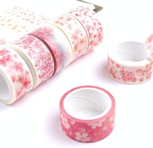 8 Rolls(Set) Pastel Pink Sakura Cherry Flowers Collection washi tapes