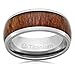 Cavalier Jewelers 8MM Men's Titanium Ring Wedding Band | Domed Top | Wood Inlay