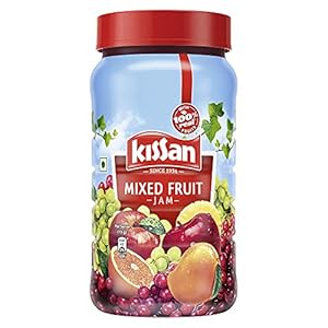 Kissan Mixed Fruit Jam 1 Kg Bottle, With Real Fruit Ingredients