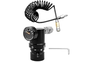 AUGREX Adjustable Paintball Co2 Regulator Low Pressure Regulator MR Reg GEN2 Micro for HPA LP SLP Air Tanks, Input Thread G1/2-14 Output 20psi to 200psi
