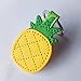 Cute Keyring, Pineapple Keychain Handmade Leather Keychain Bag Charm Car Cell Phone Decor Ornament, Gifts for Her (Yellow)