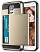 Vofolen Case for Galaxy S5 Case Hybrid Cover Galaxy S5 Wallet Case Shock Absorption Rubber Soft Bumper Armor Anti-Scratch Protective Shell with Slide Card Holder Slot for Samsung Galaxy S5 (Gold)