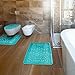 Bathroom Rug Mats Set 3 Piece - Memory Foam Extra Soft Shower Bath Rugs – Contour Mat and Lid Cover - Perfect Combination of Luxury and Comfort - Aqua Teal/Designs