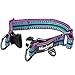 Blueberry Pet 15 Colors 3M Reflective Multi-Colored Stripe Adjustable Dog Collar, Violet and Celeste, Medium, Neck 14.5″-20″thumb 4