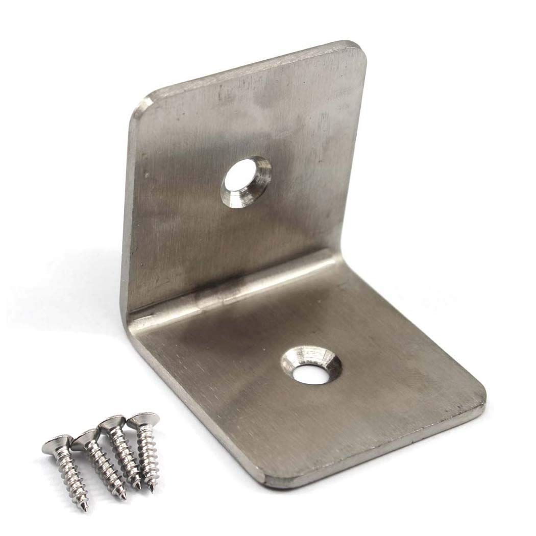 4 Pcs Stainless Steel Corner Brackets L Shape Corner Bracket for Wood Shelves 43x45x45mm — image 1