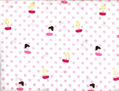 Ballerinas 3-Piece Twin Sheet Set Pink Polka-Dots Ballet Ballerina Sheets