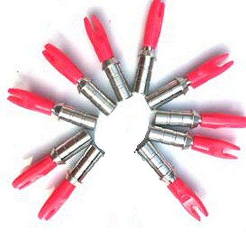 10 Pack Plastic Arrow Nocks with Aluminum Pin